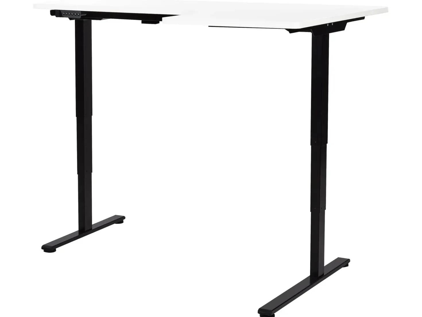 Scrivania angolare regolabile elettricamente DESTINES Bianco/Nero 160 cm 109 cm Lato destro