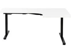 Scrivania angolare regolabile elettricamente DESTINES Bianco/Nero 160 cm 109 cm Lato destro