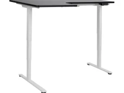 Scrivania angolare regolabile elettricamente DESTINES Nero/Bianco 160 cm 109 cm Lato Sinistro