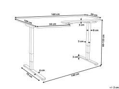 Scrivania angolare regolabile elettricamente DESTINES Nero/Bianco 160 cm 109 cm Lato Sinistro