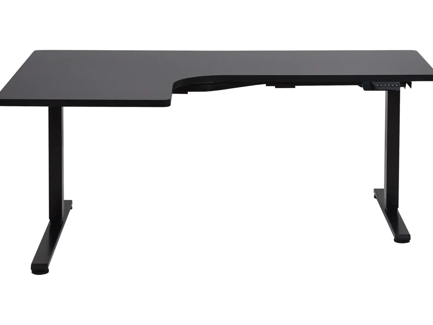 Scrivania angolare regolabile elettricamente DESTINES Nero 160 cm 109 cm Lato Sinistro