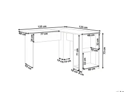 Scrivania angolare SNYDER Bianco 125 cm 125 cm