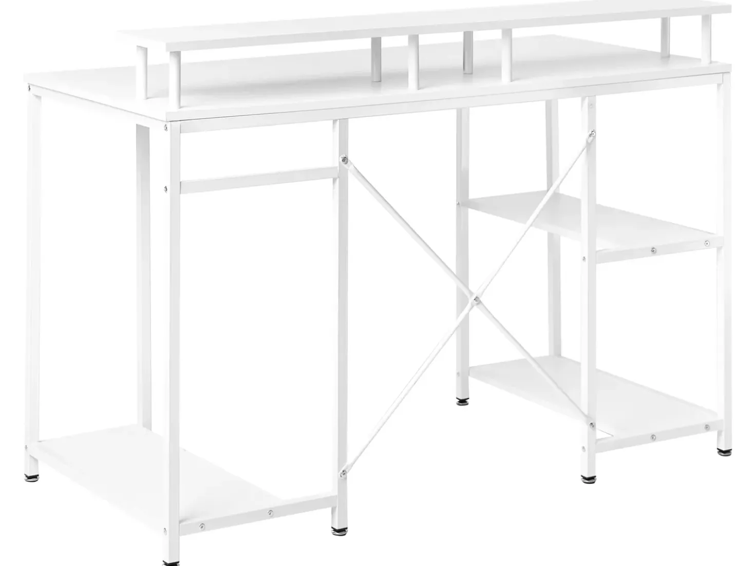 Scrivania CADDO Bianco 120 cm 60 cm con Ripiani