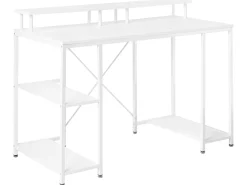 Scrivania CADDO Bianco 120 cm 60 cm con Ripiani