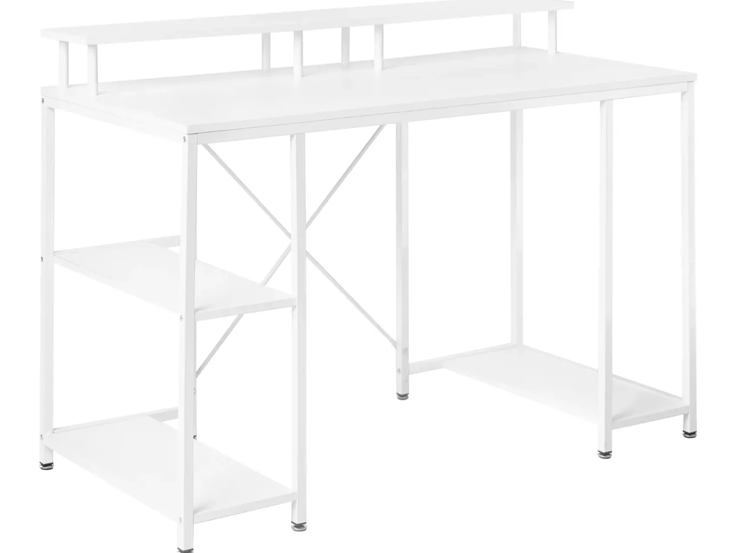 Scrivania CADDO Bianco 120 cm 60 cm con Ripiani