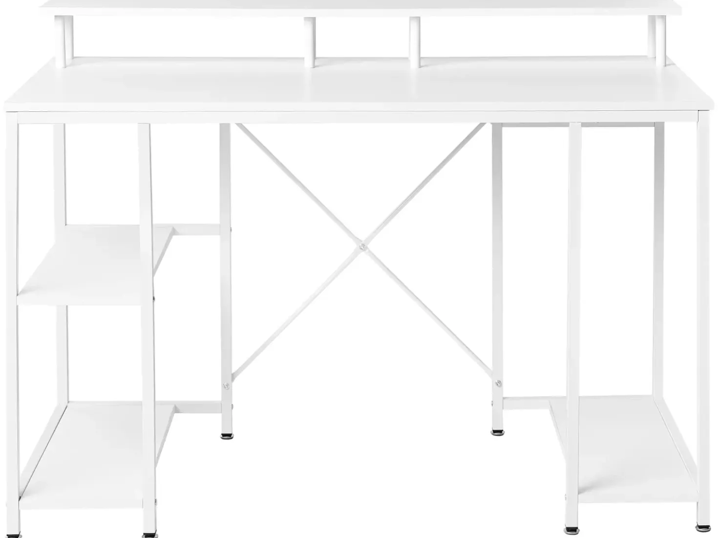 Scrivania CADDO Bianco 120 cm 60 cm con Ripiani