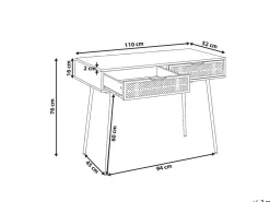 Scrivania CHULA Marrone chiaro 110 cm 52 cm