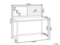 Scrivania con organizer VINCE Nero 118 cm 60 cm