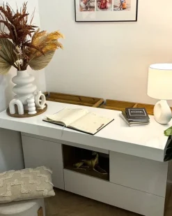 Scrivania Credenza a 2 ante GORAN Bianco