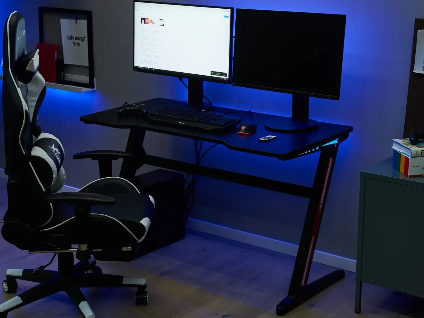 Scrivania da gaming DARFUR Nero 120 cm 60 cm LED RGB