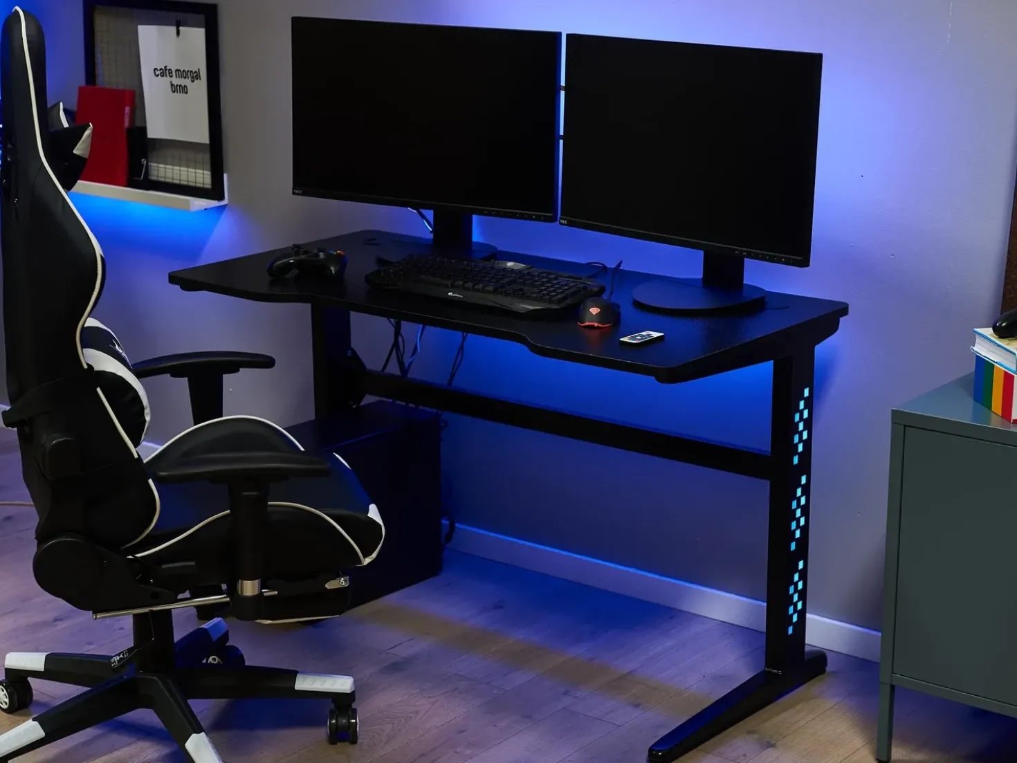 Scrivania da gaming DEXTER Nero 120 cm 60 cm LED RGB