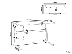 Scrivania da gaming DEXTER Nero 120 cm 60 cm LED RGB
