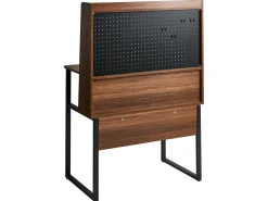 Scrivania da ufficio con pannello forato BUXTON Marrone scuro 84 cm 48 cm