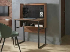 Scrivania da ufficio con pannello forato BUXTON Marrone scuro 84 cm 48 cm