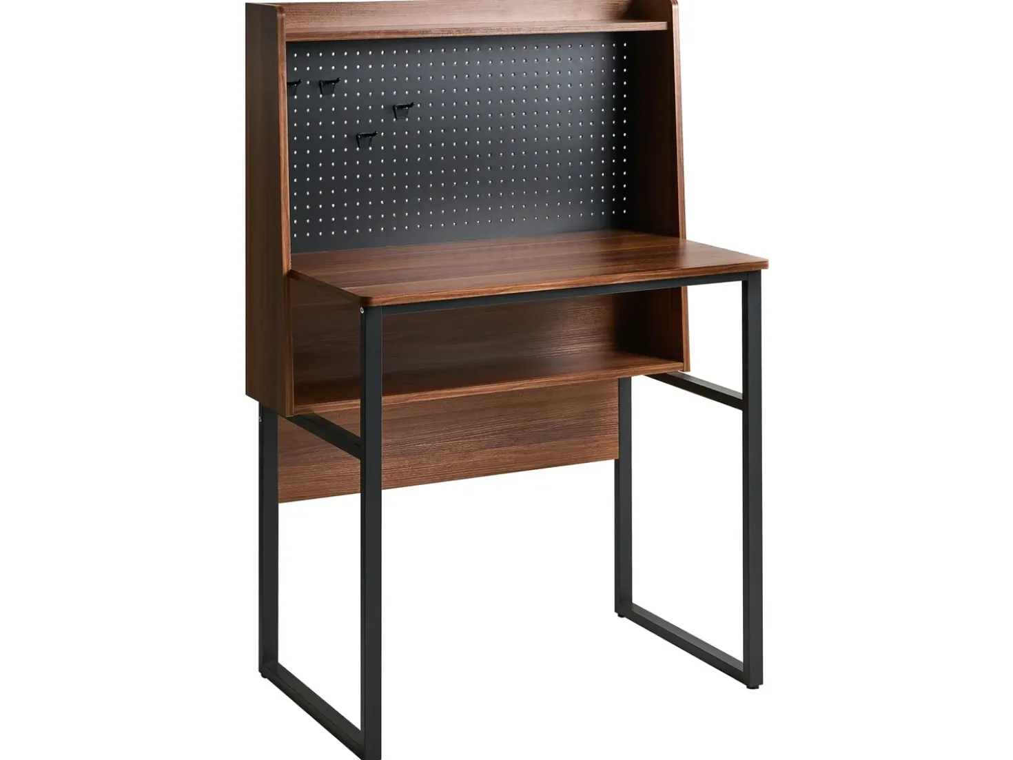 Scrivania da ufficio con pannello forato BUXTON Marrone scuro 84 cm 48 cm
