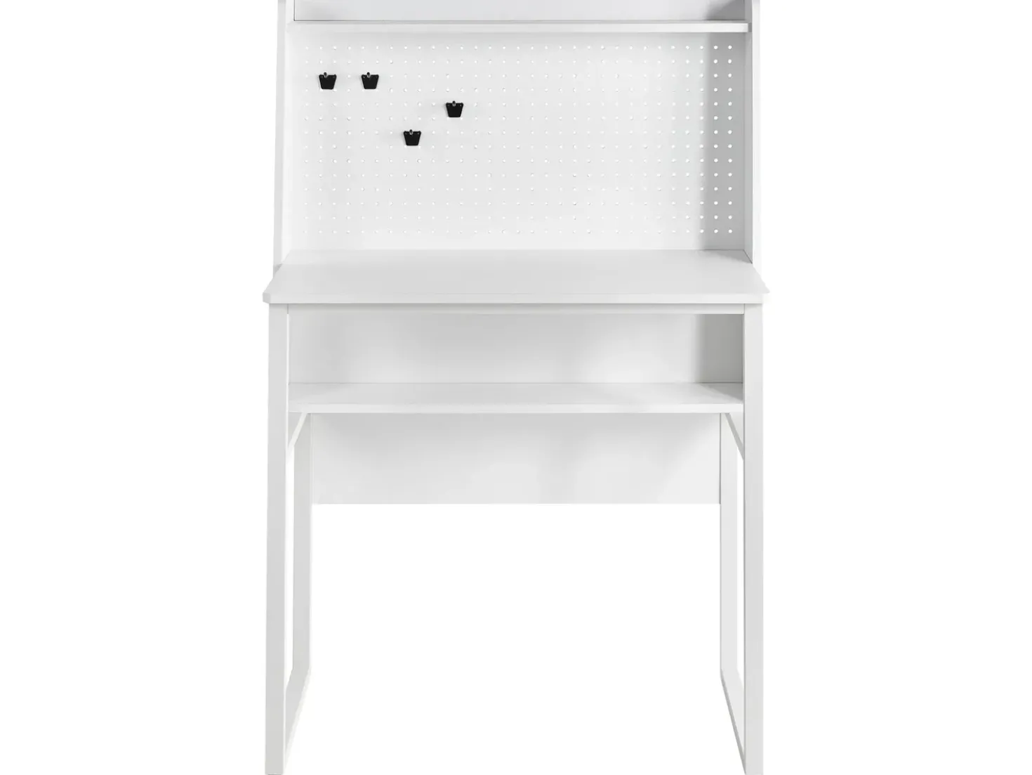 Scrivania da ufficio con pannello forato BUXTON Bianco 84 cm 48 cm