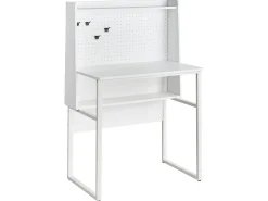 Scrivania da ufficio con pannello forato BUXTON Bianco 84 cm 48 cm
