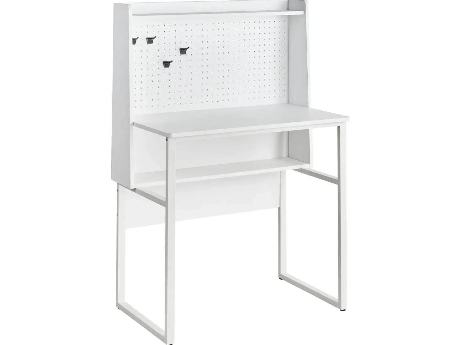 Scrivania da ufficio con pannello forato BUXTON Bianco 84 cm 48 cm