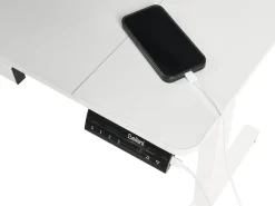 Scrivania elettrica regolabile in altezza LUCAMA Bianco 120 cm 60 cm con porta USB