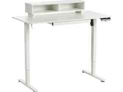 Scrivania elettrica regolabile in altezza LUCAMA Bianco 120 cm 60 cm con porta USB