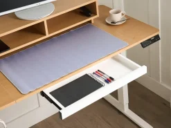Scrivania elettrica regolabile in altezza LUCAMA Marrone chiaro/Bianco 120 cm 60 cm con porta USB