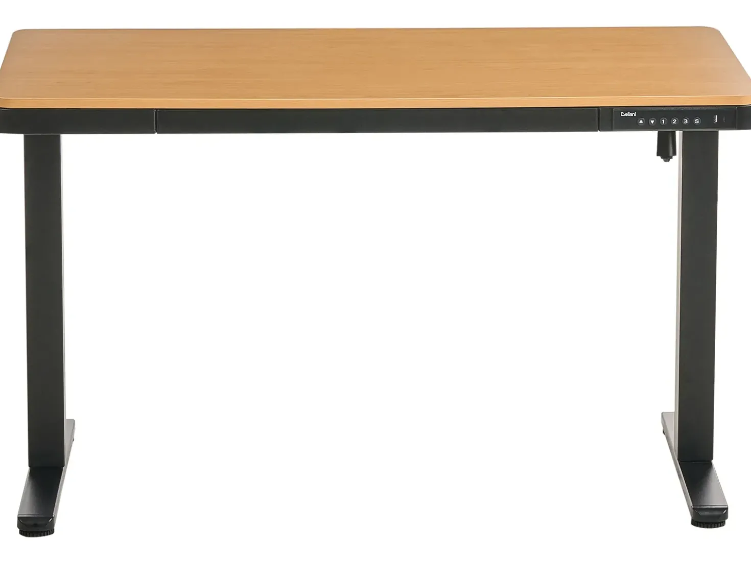 Scrivania elettrica regolabile in altezza PENLY Nero/Marrone chiaro 120 cm 60 cm con porta USB