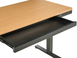 Scrivania elettrica regolabile in altezza PENLY Nero/Marrone chiaro 120 cm 60 cm con porta USB