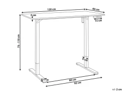 Scrivania elettrica regolabile in altezza TAVARES Marrone chiaro/Bianco 120 cm 60 cm