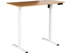 Scrivania elettrica regolabile in altezza TAVARES Marrone chiaro/Bianco 120 cm 60 cm