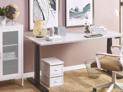 Scrivania elettrica regolabile in altezza DESTIN II Grigio/Nero 130 cm 72 cm