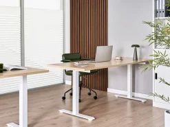 Scrivania elettrica regolabile in altezza DESTINES Marrone chiaro/Bianco 180 cm 72 cm