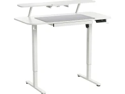 Scrivania elettrica regolabile in altezza WILBANKS Bianco 120 cm 60 cm con porta USB