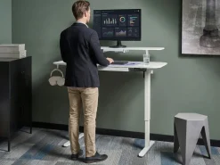 Scrivania elettrica regolabile in altezza WILBANKS Bianco 120 cm 60 cm con porta USB
