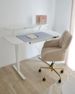 Scrivania elettrica regolabile in altezza WILBANKS Bianco 120 cm 60 cm con porta USB