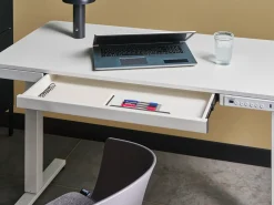 Scrivania elettrica regolabile in altezza PENLY Bianco 120 cm 60 cm con porta USB