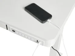 Scrivania elettrica regolabile in altezza PENLY Bianco 120 cm 60 cm con porta USB