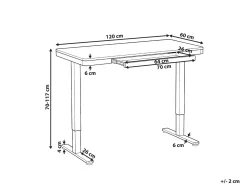 Scrivania elettrica regolabile in altezza PENLY Bianco 120 cm 60 cm con porta USB