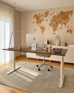 Scrivania elettrica regolabile in altezza DESTINAS Marrone/Bianco 180 cm 80 cm