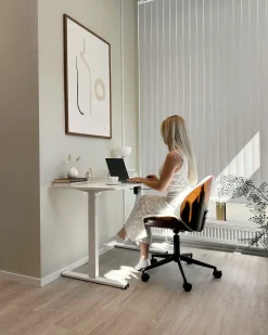 Scrivania elettrica regolabile in altezza TAVARES Bianco 120 cm 60 cm