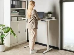 Scrivania elettrica regolabile in altezza TAVARES Bianco 120 cm 60 cm