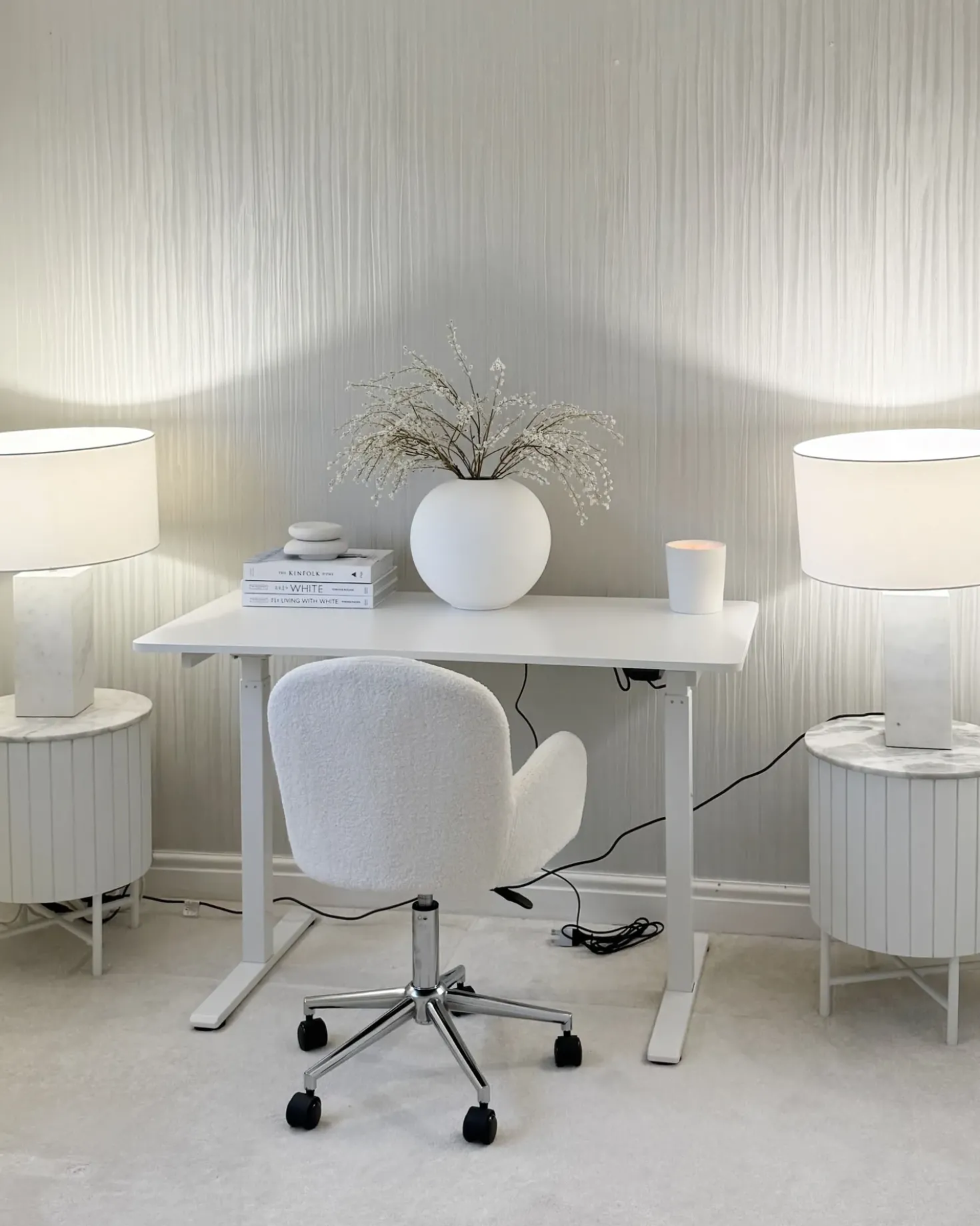 Scrivania elettrica regolabile in altezza GRIFTON Bianco 120 cm 60 cm