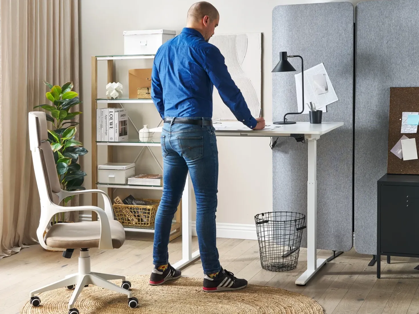 Scrivania elettrica regolabile in altezza GRIFTON Bianco 120 cm 60 cm