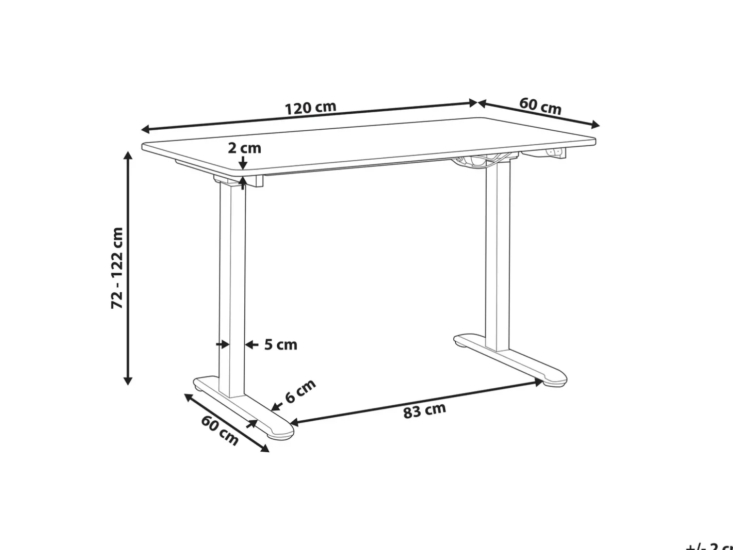 Scrivania elettrica regolabile in altezza GRIFTON Bianco 120 cm 60 cm
