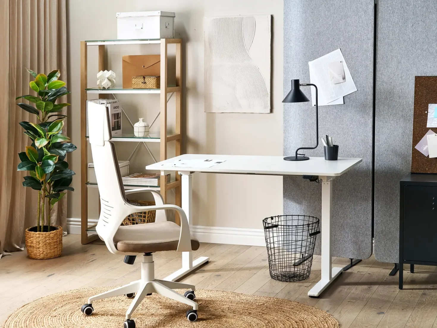 Scrivania elettrica regolabile in altezza GRIFTON Bianco 120 cm 60 cm