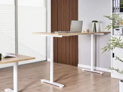 Scrivania elettrica regolabile in altezza DESTINAS Marrone chiaro/Bianco 180 cm 72 cm