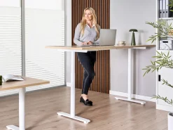 Scrivania elettrica regolabile in altezza DESTINAS Marrone chiaro/Bianco 180 cm 72 cm