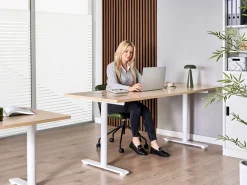 Scrivania elettrica regolabile in altezza DESTINAS Marrone chiaro/Bianco 180 cm 72 cm