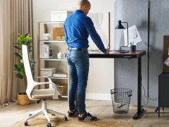 Scrivania elettrica regolabile in altezza KENLY Marrone scuro 120 cm 60 cm con porta USB
