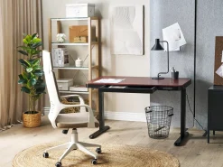 Scrivania elettrica regolabile in altezza KENLY Marrone scuro 120 cm 60 cm con porta USB