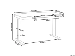 Scrivania elettrica regolabile in altezza KENLY Marrone scuro 120 cm 60 cm con porta USB